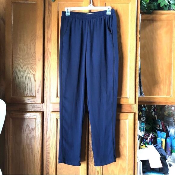 Anthropologie J.O.A. Elastic Waist Straight Pants Blue - S - Picture 1 of 14